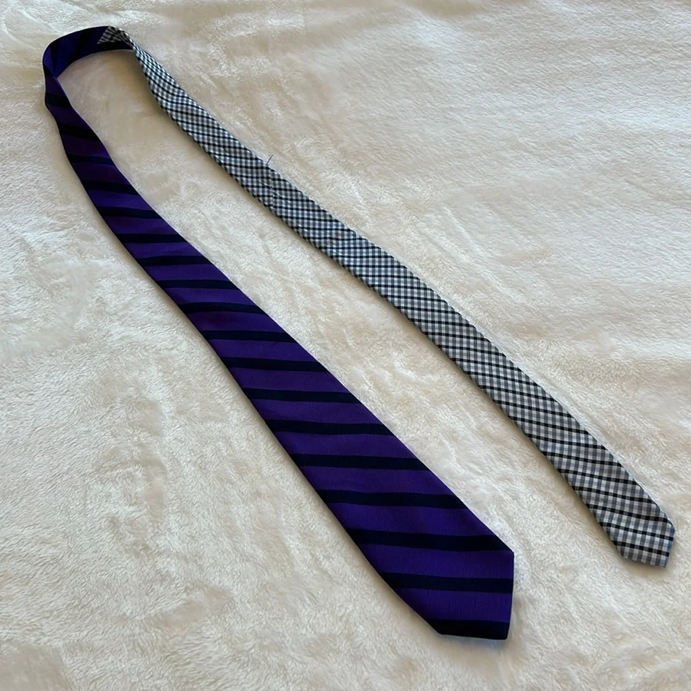 Tommy Hilfiger Purple Striped Tie - Picture 4 of 7